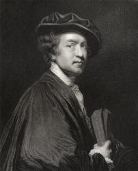 Sir Joshua Reynolds, engraved by J. Cochran, from 'National Portrait Gallery, volume V', published c.1835 (litho) | Obraz na stenu