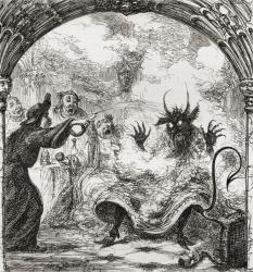 Illustration after George Cruikshank for the poem 'A Lat of St. Nicholas', from 'The Ingoldsby Legends or Mirth and Marvels', by Thomas Ingoldsby, published in 1865 (litho) | Obraz na stenu