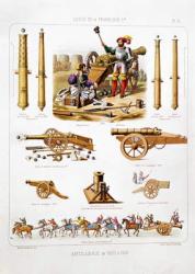 French artillery between 1500-50, from 'L'Artillerie Francaise' (coloured engraving) | Obraz na stenu