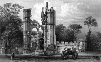 Remains of Nether Hall, near Harlow, Essex, engraved by John Rogers, c.1832 (engraving) | Obraz na stenu