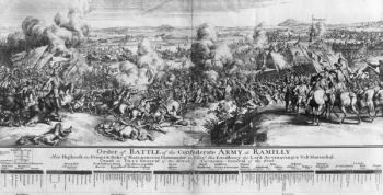 The Battle of Ramillies, 23rd May 1706 (engraving) (b/w photo) | Obraz na stenu