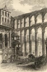 Aqueduct at Segovia, Spain, illustration from 'Spanish Pictures' by the Rev. Samuel Manning (engraving) | Obraz na stenu