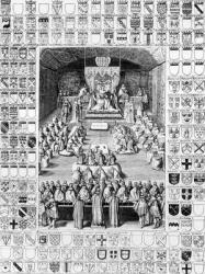 Charles I (1600-49) in the House of Lords (engraving) (b/w photo) | Obraz na stenu