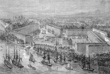 St. Katherine's Docks, London, published in 'The Illustrated London News', 1871 (engraving) | Obraz na stenu