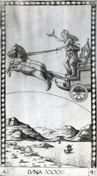 Moon, by unknown Italian artist, from ""Mantegna Tarocchi" 1460-65 (engraving) | Obraz na stenu