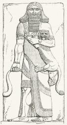 Nimrod, king of Shinar, from the Palace of Khorsabad. From The Imperial Bible Dictionary, published 1889. | Obraz na stenu