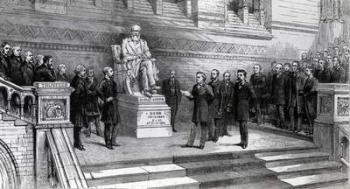 Unveiling the statue of the late Charles Darwin in the Natural History Museum, South Kensington, 9th June 1885 (engraving) | Obraz na stenu