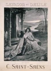 Poster advertising 'Samson and Dalila', opera by Camille Saint Saens (1835-1921) (litho) | Obraz na stenu