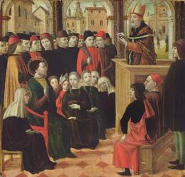 The Preaching of St. Ambroise (tempera on panel) | Obraz na stenu