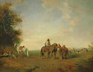 Resting place of the Arab horsemen on the plain, 1870 | Obraz na stenu