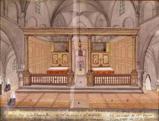 View of the Chancel and Altar, from 'L'Abbaye de Port-Royal', c.1710 (gouache on paper) | Obraz na stenu