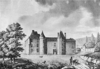 Chateau de Montaigne, Dordogne (engraving) | Obraz na stenu
