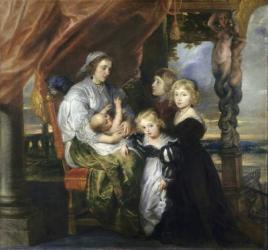 Deborah Kip, Wife of Sir Balthasar Gerbier, and Her Children, c.1629-30 (oil on canvas) | Obraz na stenu