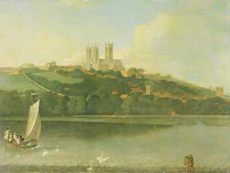 A View of the Cathedral and City of Lincoln from the River, c.1760 (oil on canvas) | Obraz na stenu