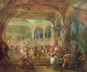 Ball at the Opera de Paris during the Second Empire (oil on canvas) | Obraz na stenu