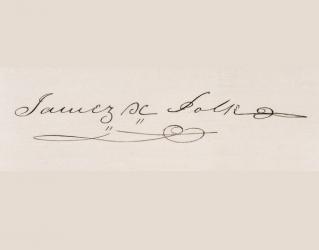 Signature of James Knox Polk (litho) | Obraz na stenu