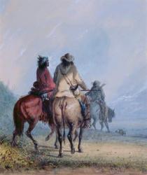 Trappers Starting for the Beaver Hunt, 1837 (w/c & gouache on paper) | Obraz na stenu