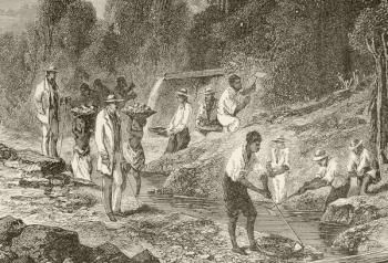 Panning for diamonds (litho) | Obraz na stenu