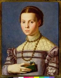 Portrait of a Young Girl Holding a Book c.1545 (tempera on panel) | Obraz na stenu