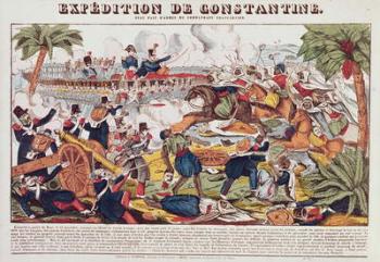 Expedition in Constantine under the Command of General Nicolas Changarnier (1793-1877) November 1836 (coloured engraving) | Obraz na stenu