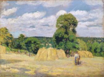 Harvesting at Montfoucault, 1876 (oil on canvas) | Obraz na stenu