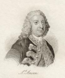 George Anson, from 'Crabb's Historical Dictionary', published 1825 (litho) | Obraz na stenu