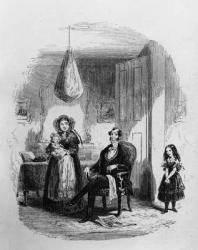 The Dombey Family, illustration from 'Dombey and Son' by Charles Dickens (1812-70) first published 1848 (litho) | Obraz na stenu