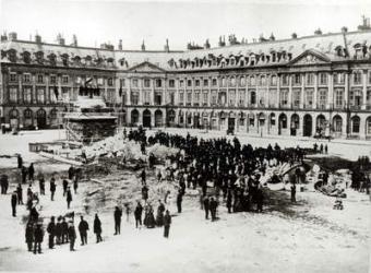 Destruction of the Vendome Column during the Commune, 1871 (b/w photo) | Obraz na stenu