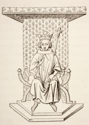 King Louis IX of France on his Throne with Fleur-de-Lis Motif, 1873 (litho) | Obraz na stenu