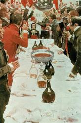 A Banquet to Genet, illustration from 'Washington and the French Craze of '93' by John Bach McMaster, pub. in Harper's Magazine, 1897 (colour litho) | Obraz na stenu