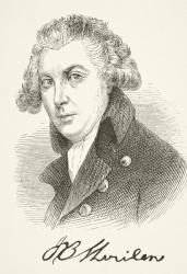 Richard Brinsley Sheridan, from 'The National and Domestic History of England' by William Hickman Smith Aubrey (1858-1916) published London, c.1890 (litho) | Obraz na stenu