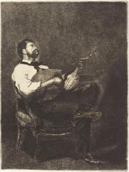 Guitar Player (Joueur de Guitare), 1861 (etching on laid paper) | Obraz na stenu