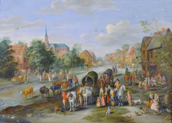 Flemish Fete (oil on copper) | Obraz na stenu