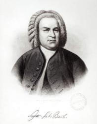 Portrait of Johann Sebastian Bach (1685-1750) (engraving) (b/w photo) | Obraz na stenu