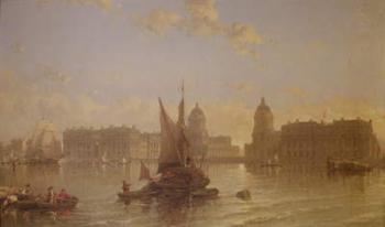 Shipping on the Thames at Greenwich (oil on canvas) | Obraz na stenu