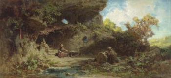 A Hermit in the Mountains (oil on canvas) | Obraz na stenu