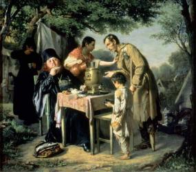 Tea Drinking in Mytishchi, near Moscow, 1862 (oil on canvas) | Obraz na stenu