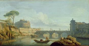 The Bridge and Castle Sant'Angelo, 1745 (oil on canvas) | Obraz na stenu