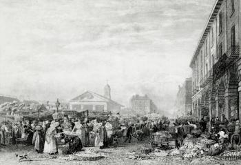 Covent Garden market, 1824 (etching) | Obraz na stenu