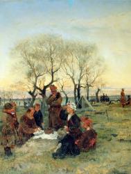 Funeral Repast at the Grave, 1884 (oil on canvas) | Obraz na stenu