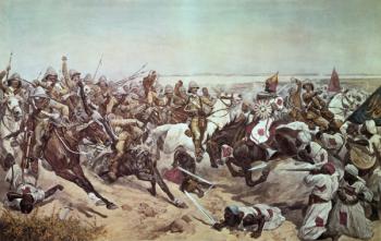 Charge of the 21st Lancers at Omdurman, 2nd September 1898 (colour litho) | Obraz na stenu