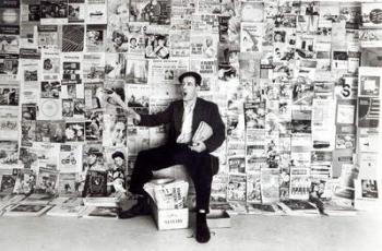Newspaper salesman, c.1960 (b/w photo) | Obraz na stenu