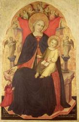 Madonna and Child Enthroned with the Donor Vulciano Belgarzone di Zara, c.1394 (oil on panel) | Obraz na stenu