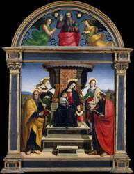 Madonna and Child Enthroned with Saints, c.1504 (oil and gold on wood) | Obraz na stenu