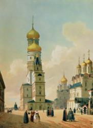 Ivan the Great Bell Tower in the Moscow Kremlin, printed by Lemercier, Paris, 1840s (colour litho) | Obraz na stenu