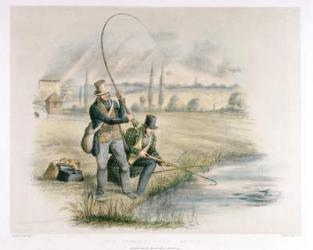 Jack Fishing, Lea Bridge, from a set of six images of 'Angling' (hand-coloured litho) | Obraz na stenu