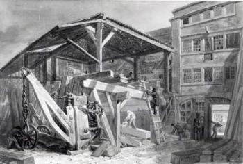 Timber Yard, Finsbury, 1825 (w/c on paper) | Obraz na stenu