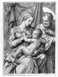 The Holy Family, engraved by Marcantonio Raimondi, c.1515 (engraving) | Obraz na stenu