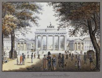 The Brandenburg Gate, Berlin (pen & ink and w/c on paper) | Obraz na stenu
