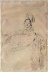 Portrait of Madame Louis-Nicolas-Marie Destouches (1787-1831) 1816 (pencil on paper) | Obraz na stenu